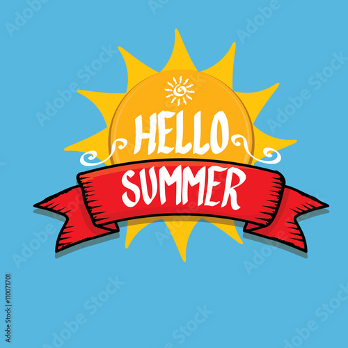 Hello Summer funny vector illustration. 