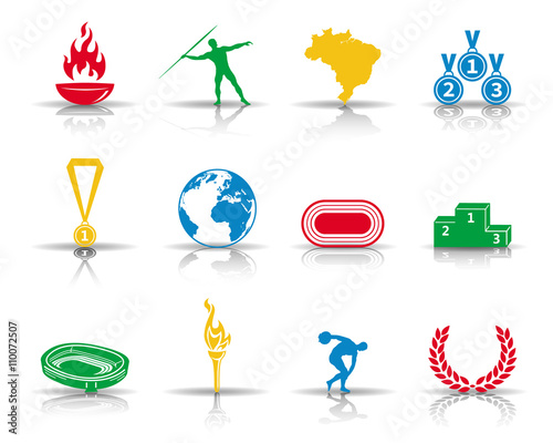 Olympische Spiele - Icons Bunt (Schatten)