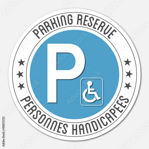 Logo parking réservé personnes handicapées.
