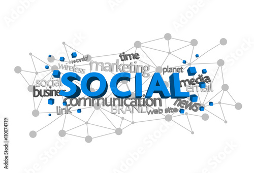 social, scritta, composizione