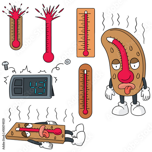 vector set of thermometer