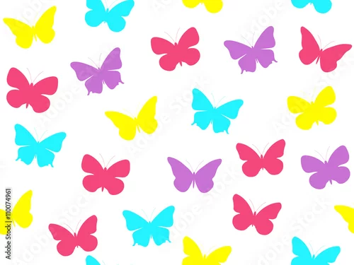 Fototapeta Wzór motyla. Jednolity wzór motyli. Wielobarwne motyle. Ilustracji wektorowych.