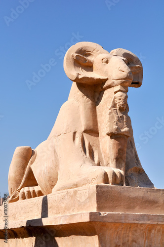 Statues in the Ancient temple Karnak in Luxor. Egypt. 
