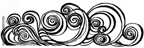 渦　波しぶき　書道　手書き