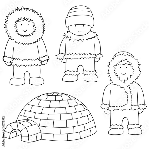 vector set of eskimo