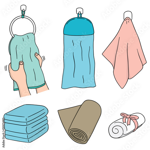 vector set of hand towel