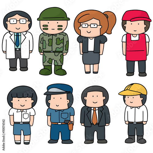 vector set of people