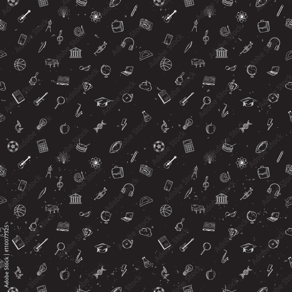 School, office and business seamless pattern.