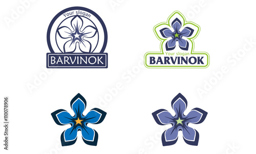 Цветок барвинок. Логотип.