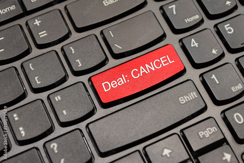 Red cancel deal keyboard button illustration Red cancel deal keyboard button illustration