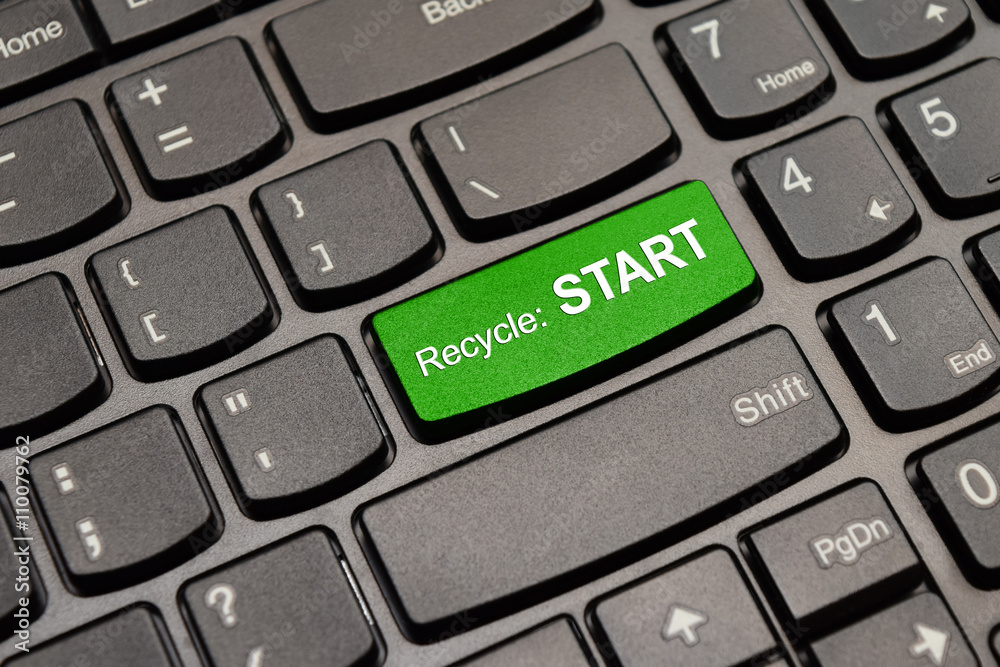 Geen start recycle keyboard button illustration Geen start recycle keyboard button illustration