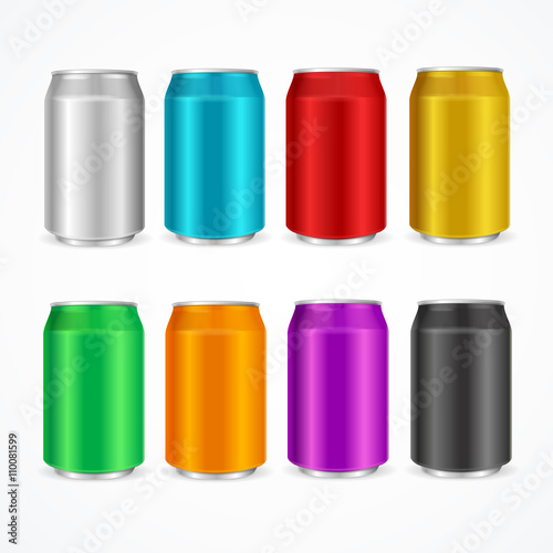 Color Cans Set. Vector
