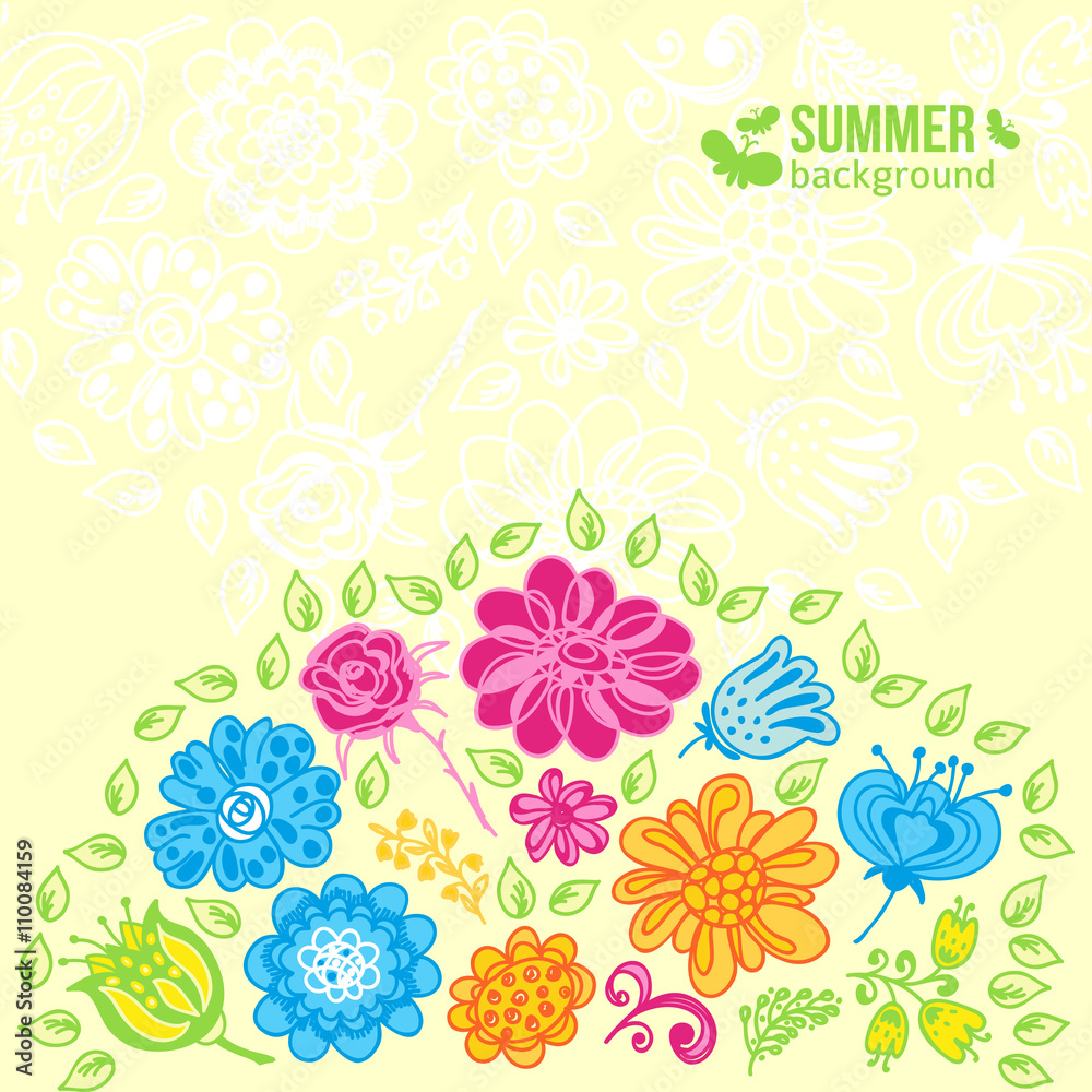 Fototapeta premium Flowers summer background
