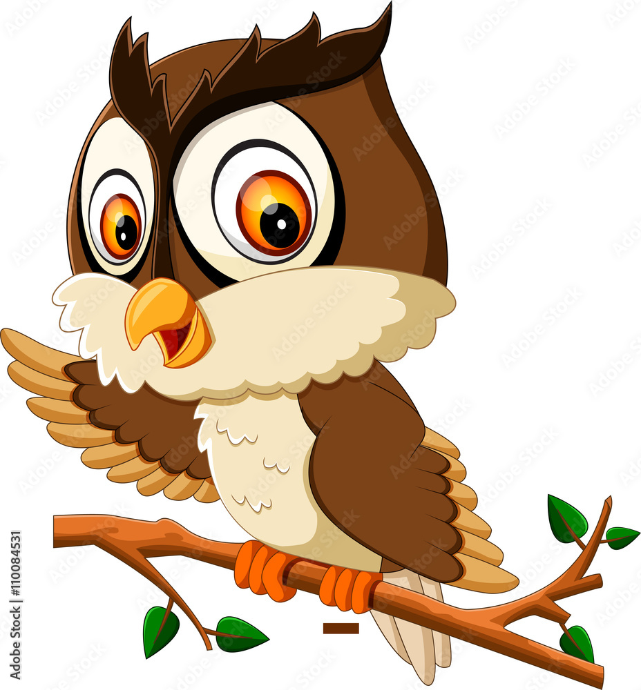 Naklejka premium illustration of cute owl cartoon