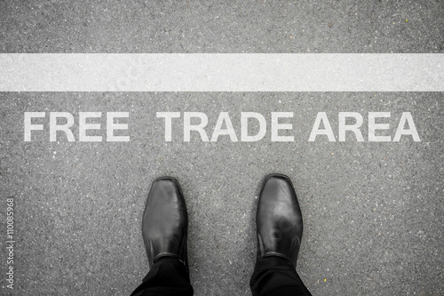 Fotografie Black shoes standing at free trade area