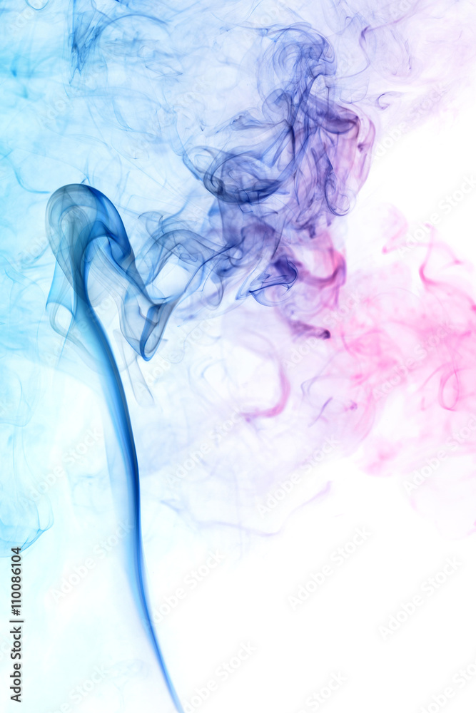 Fototapeta premium Abstract blue smoke from aromatic sticks.