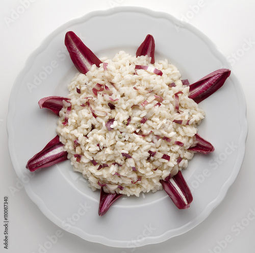 Risotto with red radicchio