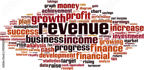 Revenue word cloud concept. Vector illustration