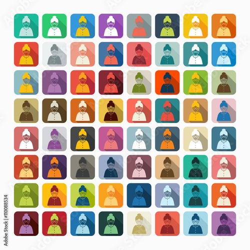Flat design: senior citizens