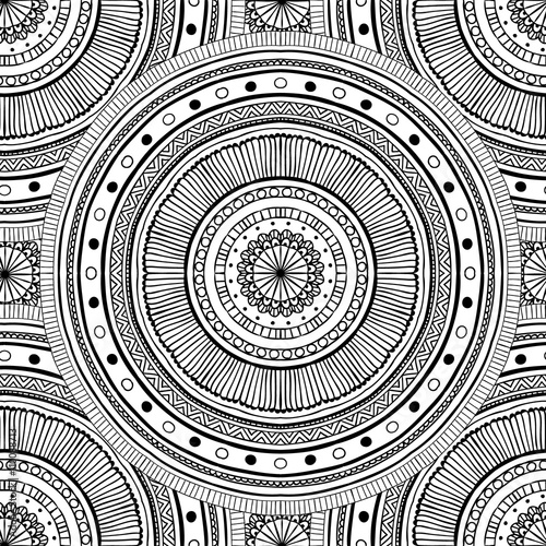 Coloring pages for adults.Decorative hand drawn doodle nature ornamental curl vector sketchy seamless pattern.