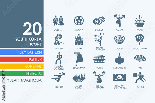 Set of South Korea icons