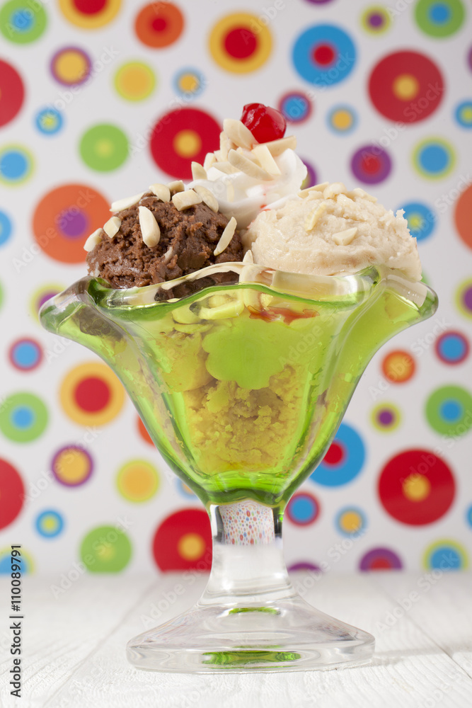 green cup with ice cream green cup with ice cream