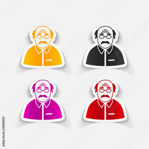 realistic design element. senior citizens