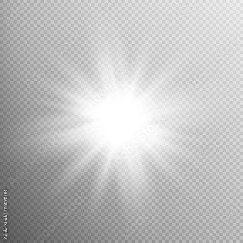 White glowing light burst effect. EPS 10