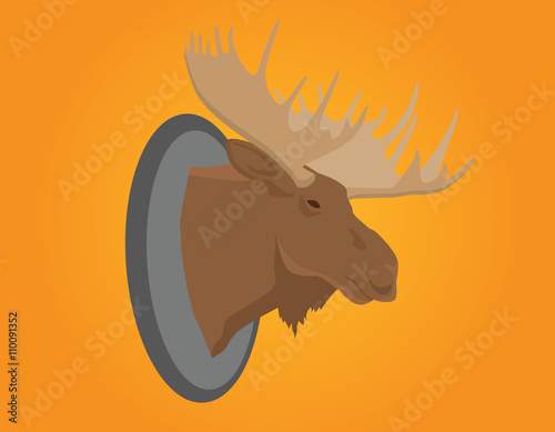 moose head on the wall vector illustration