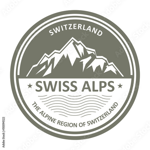 Snowbound Swiss Alps emblem - Switzerland stamp