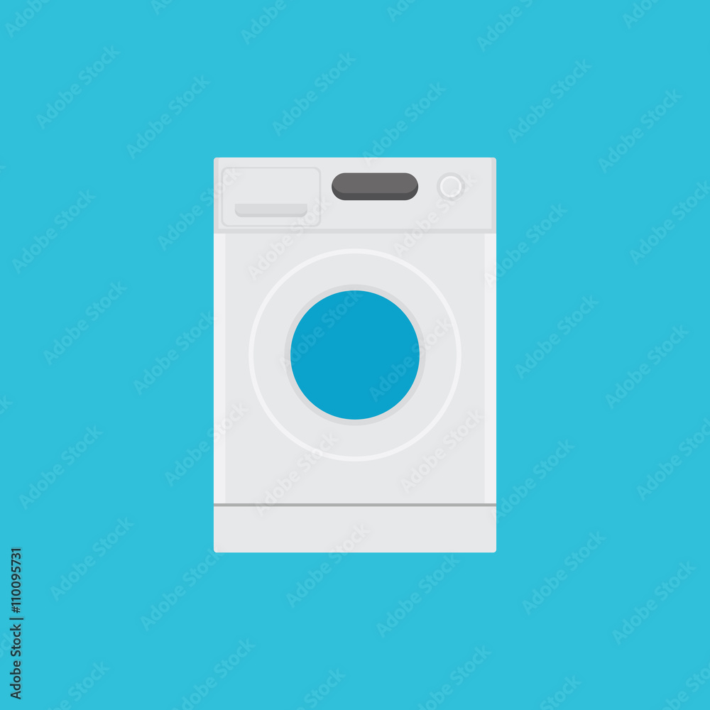 wash washing machine single isolated with blue background vector graphic illustration wash washing machine single isolated with blue background vector graphic illustration