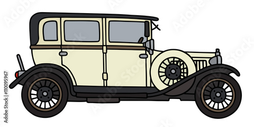 Vintage light limousine / Hand drawing, vector illustration