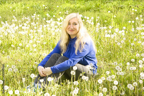 Blond with white dandelions