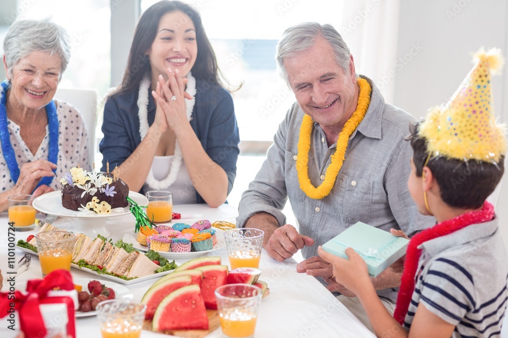 Happy family celebrating a birthday Happy family celebrating a birthday