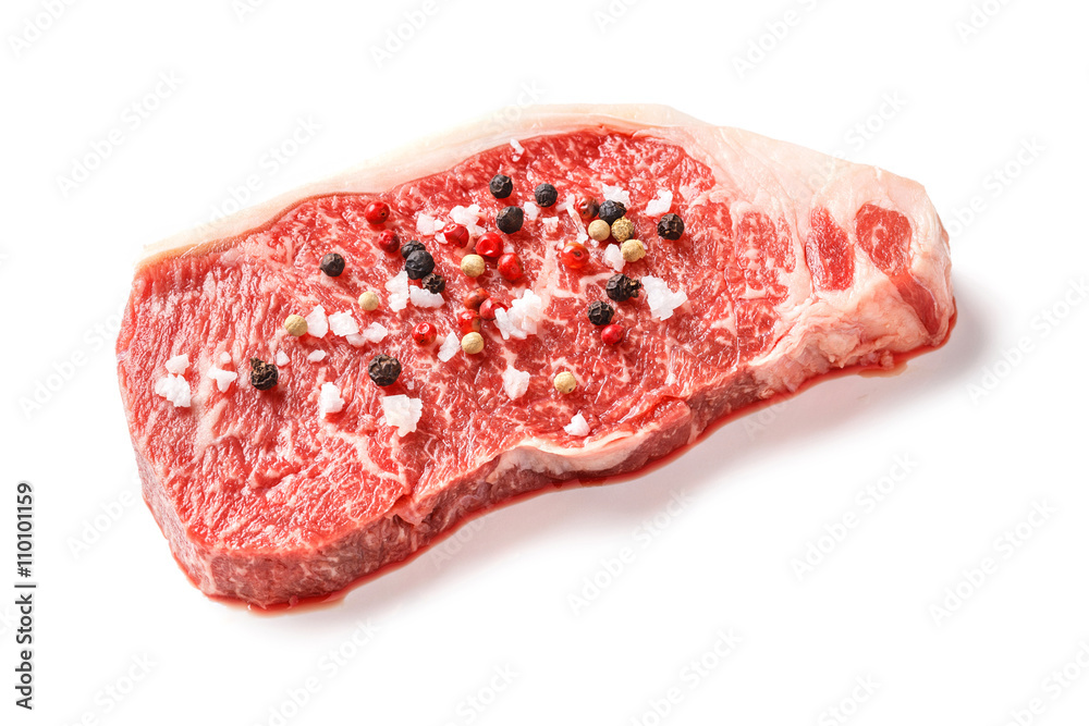 Wagyu striploin steak isolated on white Wagyu striploin steak isolated on white
