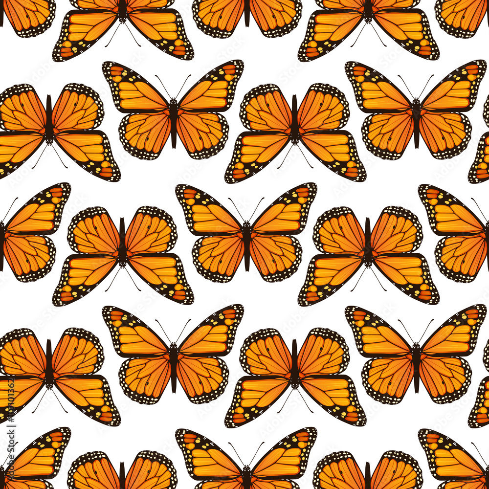 Seamless pattern with monarch butterflies Seamless pattern with monarch butterflies