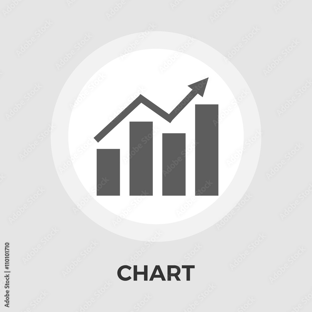 Chart flat single icon. Chart flat single icon.