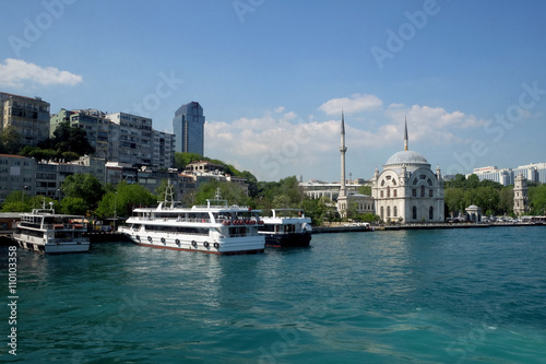 Kabatas pier and historical Kabatas mosque in Istanbul photo