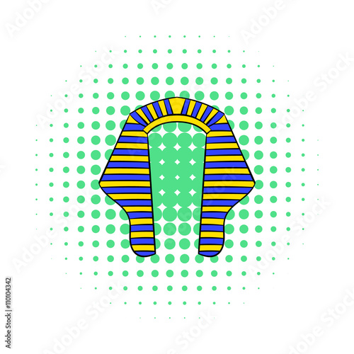 Headdress of Pharaoh icon, comics style