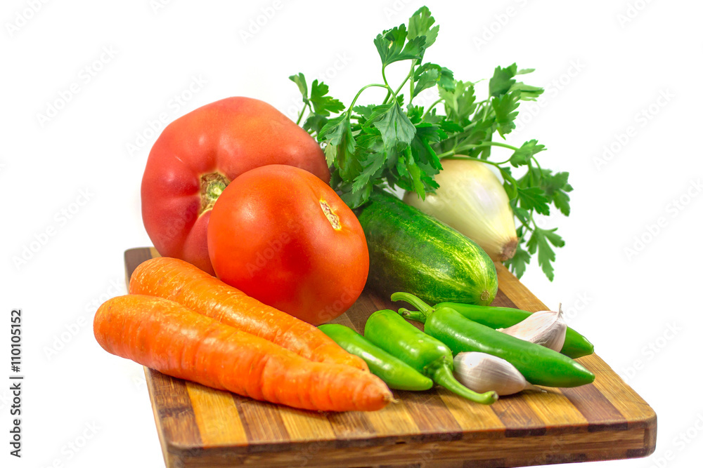 vegetables isolated on a white background vegetables isolated on a white background