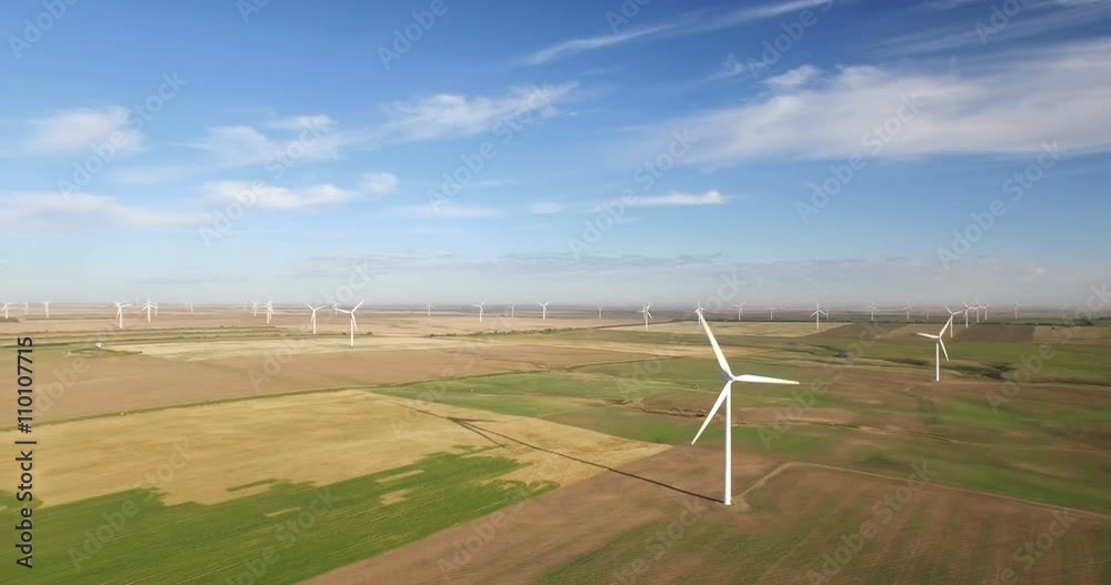 Aerial view of windmill farm on Prairies Aerial view of windmill farm on Prairies