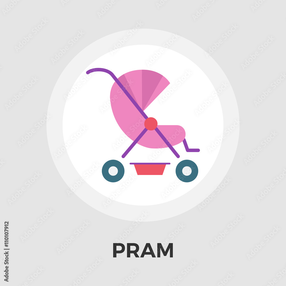 Pram vector flat icon Pram vector flat icon