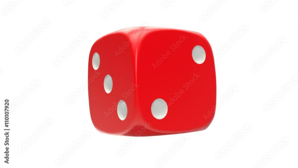 Rotated tvo red dice, seamlessly loopable with alpha mask Rotated tvo red dice, seamlessly loopable with alpha mask