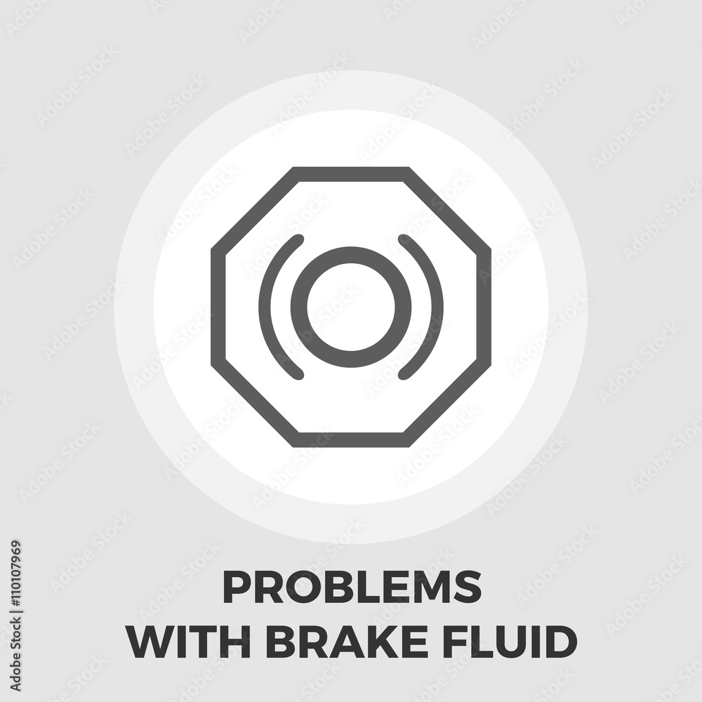 Problems with brake fluid icon flat Problems with brake fluid icon flat