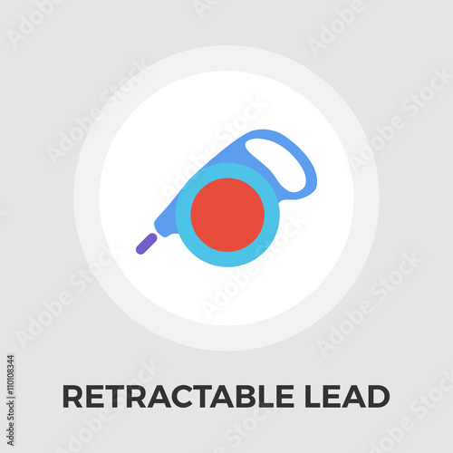 Retractable lead vector flat icon