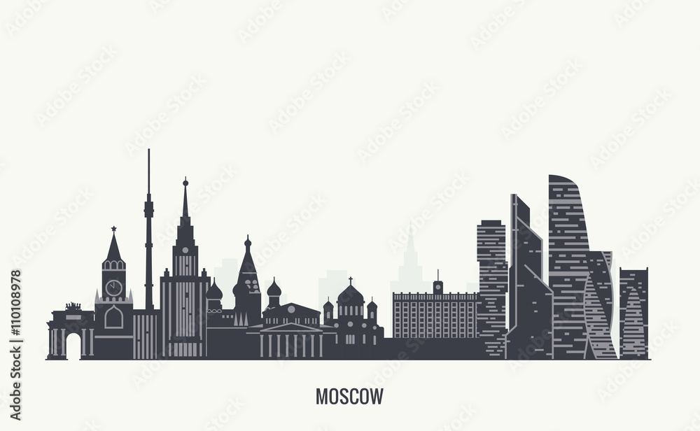 Moscow  skyline silhouette