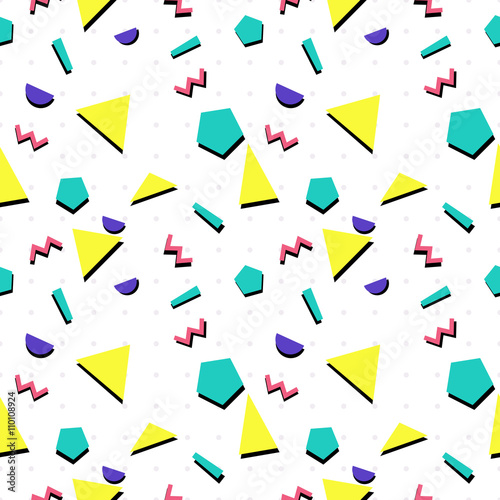 Geometric 80s fashion style seamless pattern