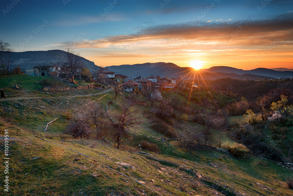 Spring sunrise at Rhodope Mountains, Bulgaria