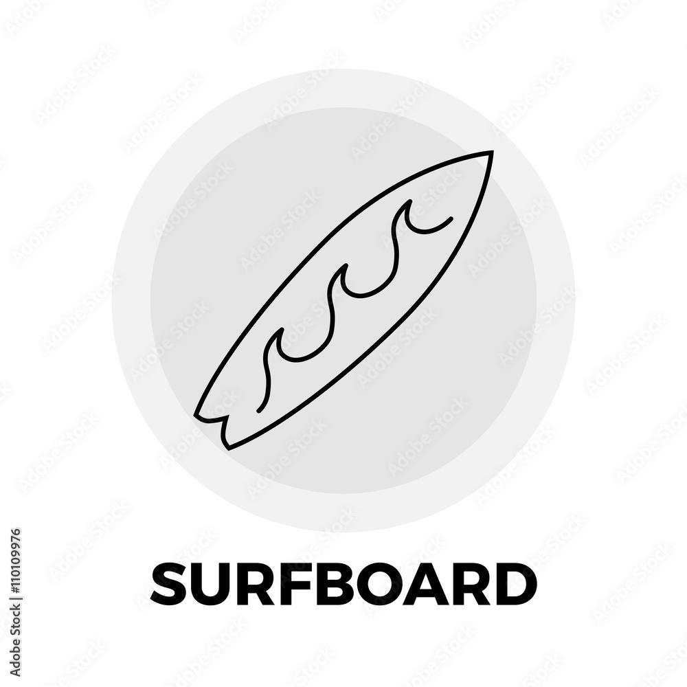 Surfboard Line Icon Surfboard Line Icon