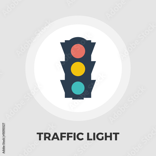 Traffic light icon flat